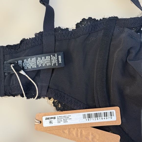 SKIMS Summer Mesh Lace Balconette Bra – Onyx Black – 34DDD – New with Tags - Picture 4 of 6